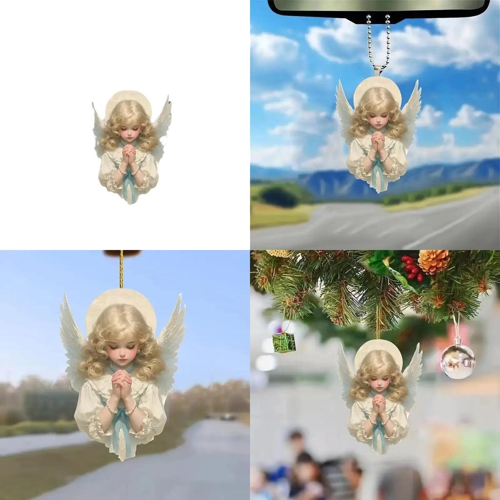 Acrylic Angel Car Interior Decor Pendant For Stylish Vehicle Accessories