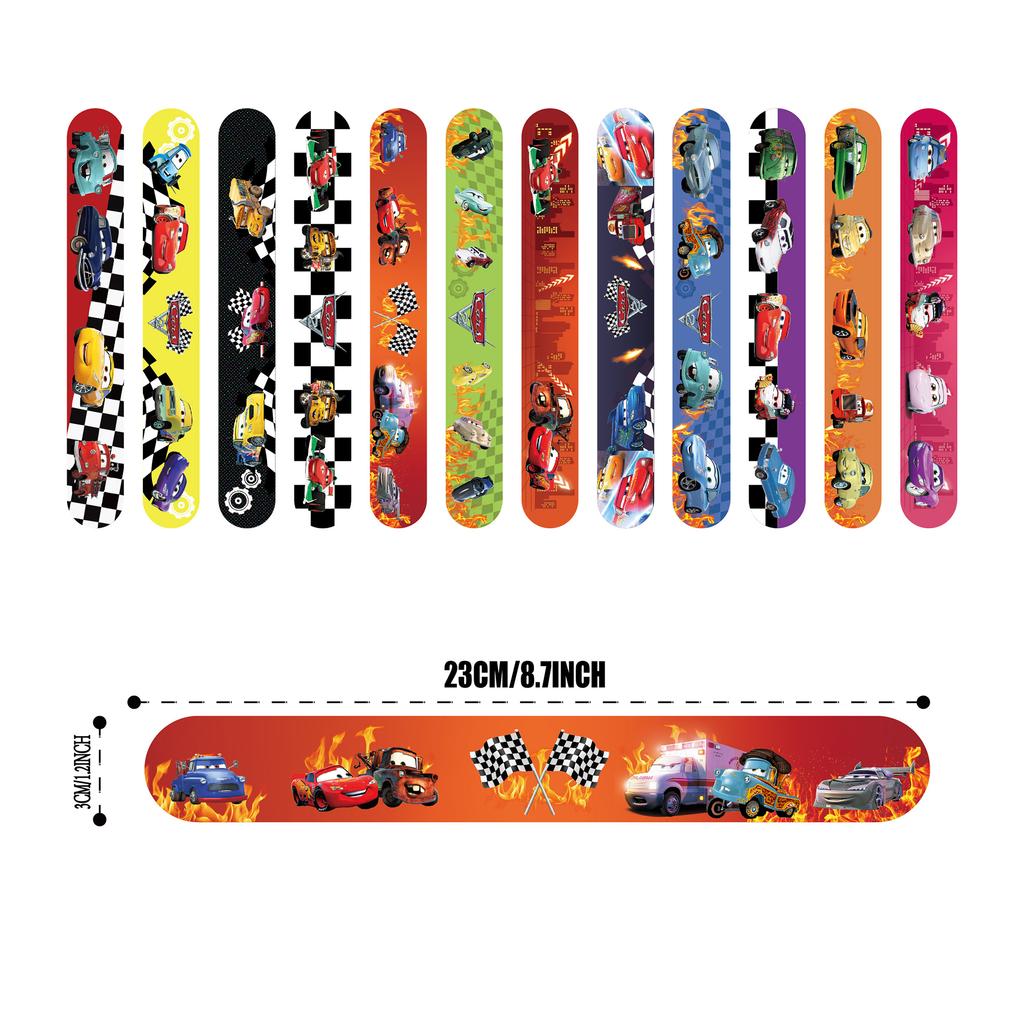 Cars Lightning McQueen Slap Bracelets Silicone Bracelet Celebration Favor Birth Date Gifts Wristbands designed for Children Xmas Celebration Supplies