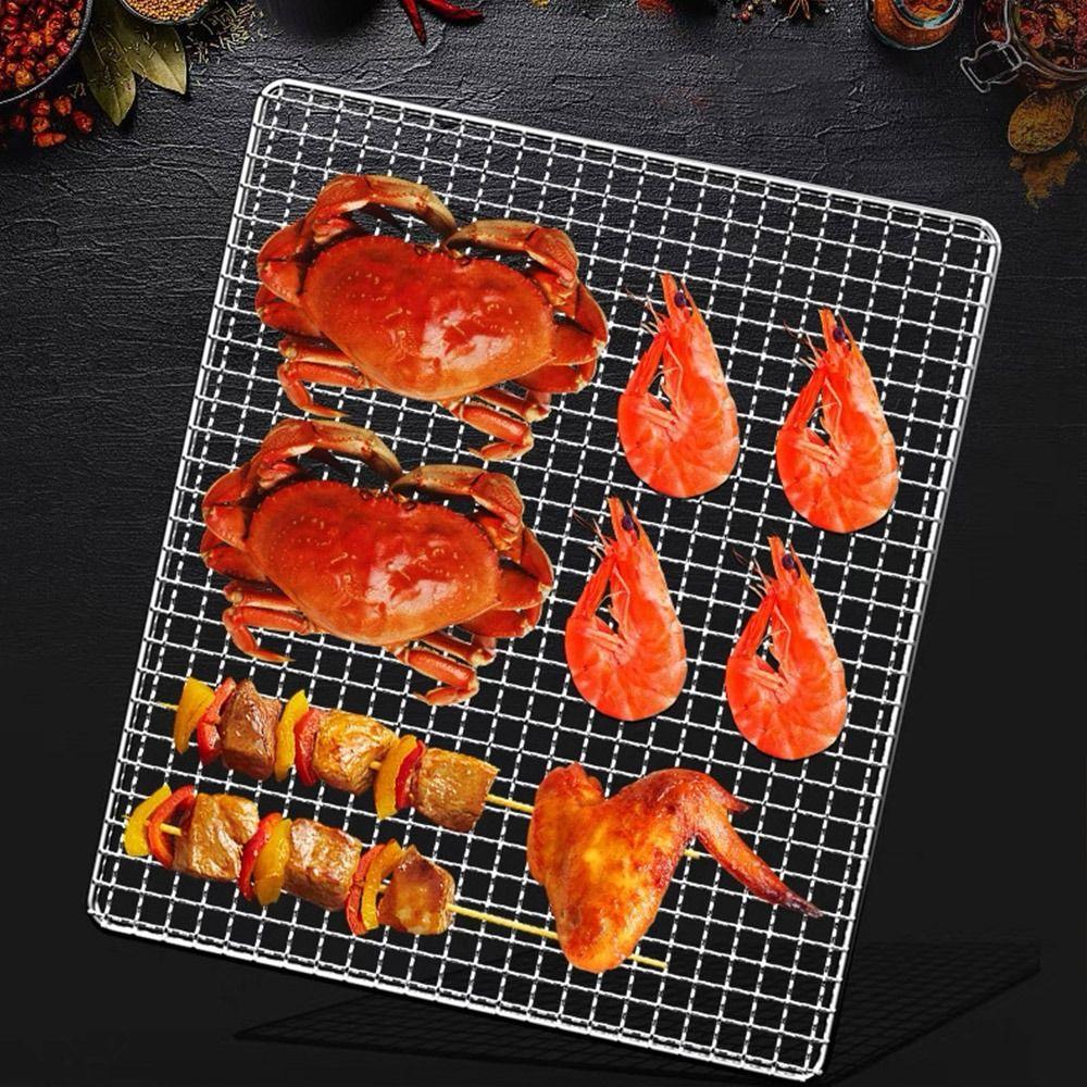 New Iron Wire Grill Racks Square Reusable Grill Net Nonstick Cooking Net Tool Barbecue Net Roast Grate Net