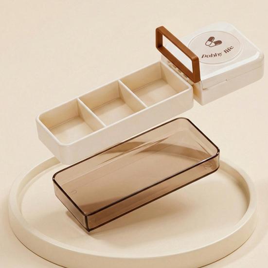 Mini Pill Box with Three Independent Grids and Cutter Slot Moisture-Proof Seal