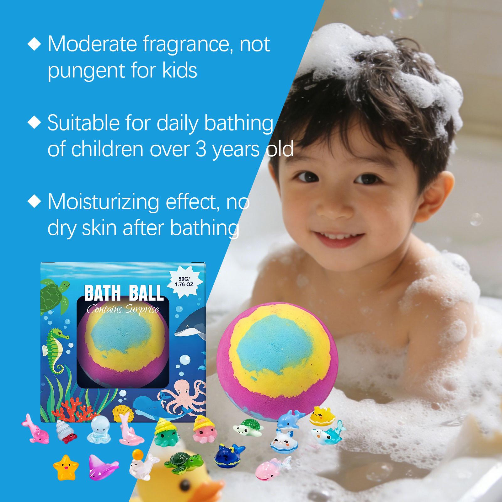 

Bath Ball with Surprise Ocean Animal Toys Includes One Bath Bomb and Random Small Sea Creature Toys for Kids Bath Time Fun and Sensory Play one size білий