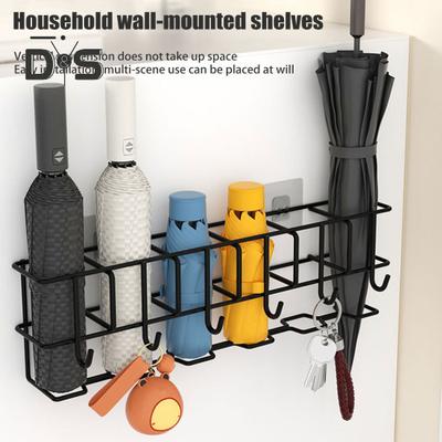 Dutý stojan na deštníky Nástěnný věšák na kabáty se 6 věšáky Nosný organizér na klobouky a oblečení do koupelny obývacího pokoje