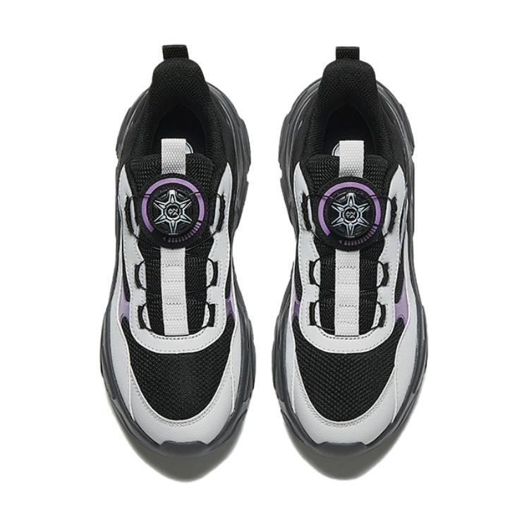 Anta Comfortable Knob Non-Slip Wear-Resistant Low-Top Casual Shoes Kids Casual Shoes Black Gray A12448825-3