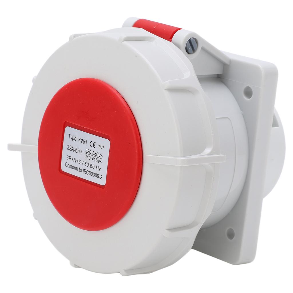 Industrial Socket High Power 5pin Waterproof Connector Heat Resistant 32A for Electronics