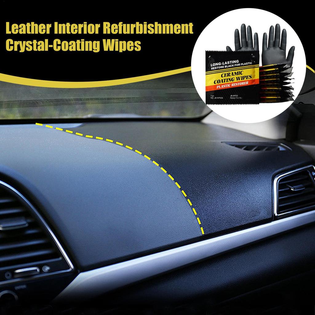 Car Cleaning Wipes Interior Coating Cleaner For Vehicle Powerful Car Cleaning Wipes For Dashboard Leather Restoration Automotive