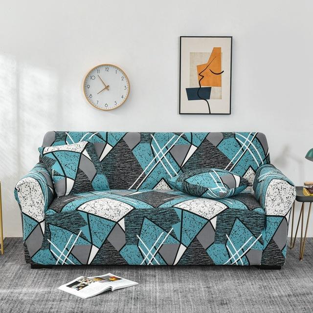 Чехол для дивана в клетку с геометрическим узором эластичные чехлы для диванов в гостиной эластичный чехол для стула на диван полотенце на 1234 места 1-seat 90-140cm 2965₽