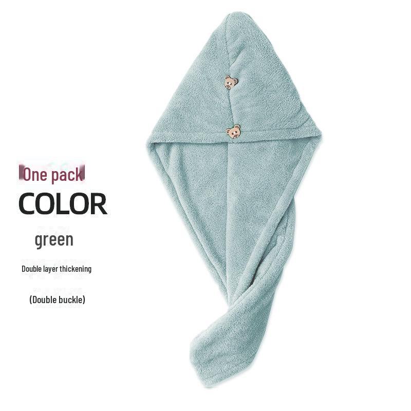 Women's Double-Layer Quick-Dry Hair Towel - Absorbent, Thickened Cap for Long Hair with Headband.