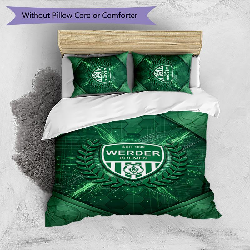 Set Lenzuola 3 Pezzi Stampato Werder Bremen, Comodo Set Copripiumino per Camera da Letto Amico della Pelle