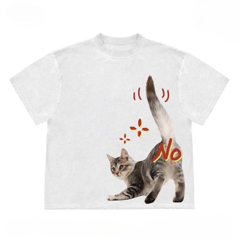Cat Graphic Youthful Popularity Vibrant Daily Short Sleeves Casual Style Fashion Comfortable Kawaii   Harajuku Graphic T Shirts