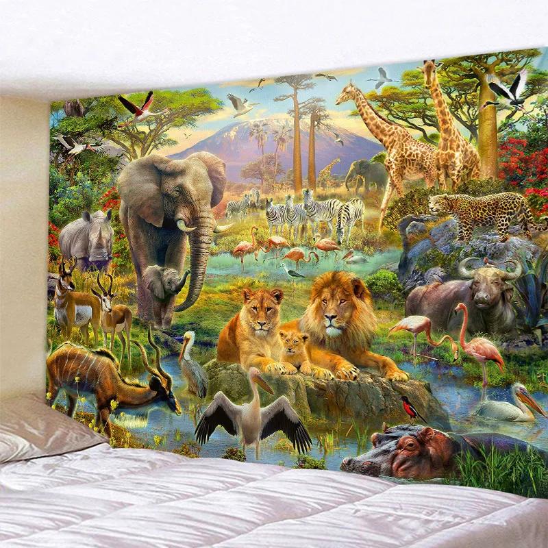 VIKAMA Jungle Bird Tapestry Psychedelic Forest Wall Hanging Exotic Bird Decor Suitable for Bedrooms and Yoga Studios