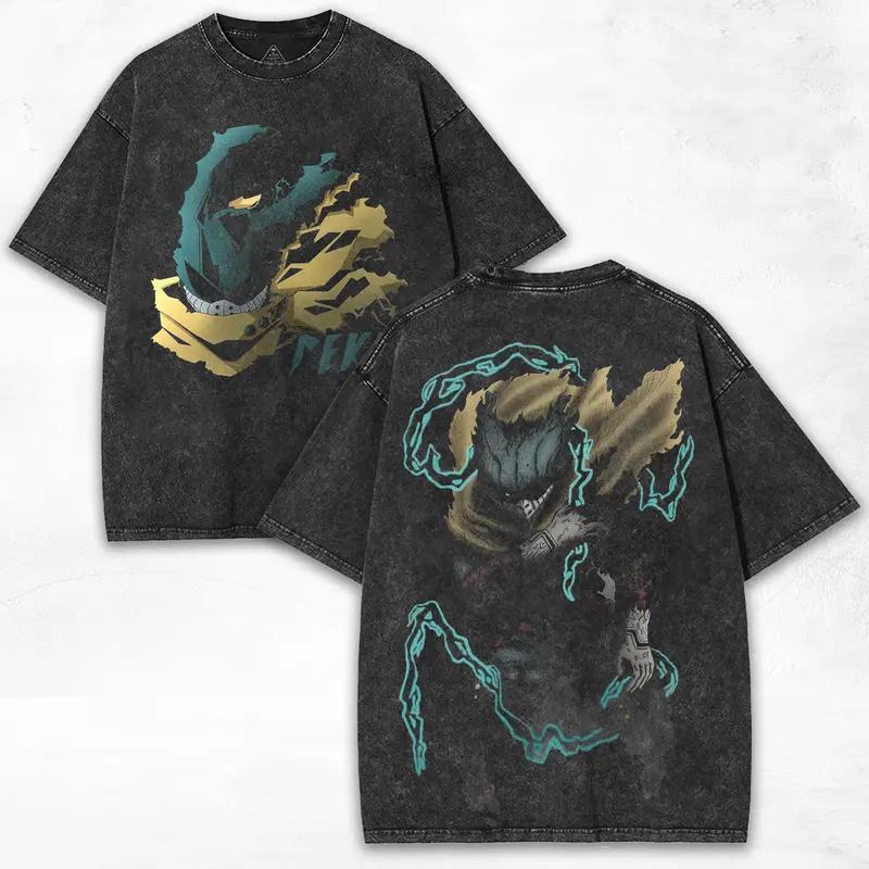 

Midoriya Izuku Deku My Hero Academia Clothing Men Women Manga T-shirts Retro Washed T Shirt Casual Cotton Tee Harajuku Tshirt XXL