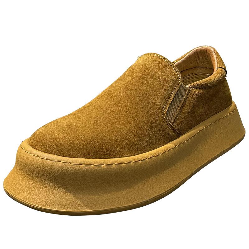 Casual New Doudou Shoes Thin Velvet Thick-soled Lazy Shoes Loose Low-top Leather Surface Cr