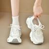 Mesh summer new breathable 2025 versatile dad shoes women's fashion lace-up platform sports casual white shoes