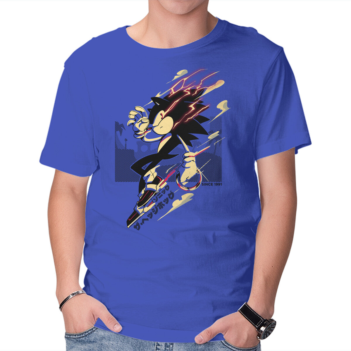 Unisex Crew Neck T-Shirt The Fastest Dude Graphic Short Sleeve Casual Tee M