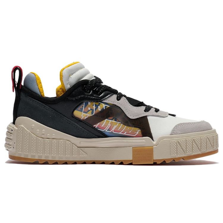 LiNing Back To The Future X  001 Unblock Comfortable Casual Low-Top Sneakers Women Sneakers Black White Gray AGCR370-1