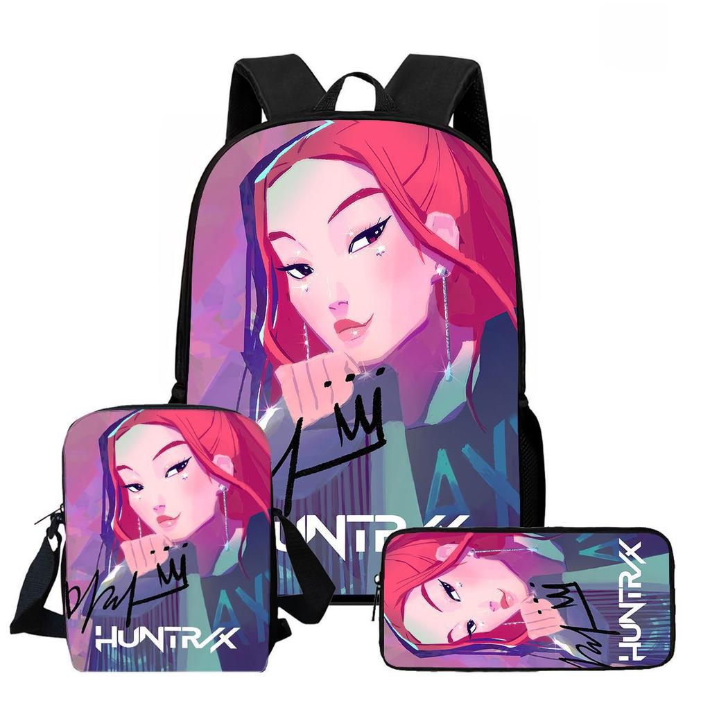 Kpop Hexenjäger High Definition Druck Große Kapazität Hoher Wert Anti-Buckel Verschleißfest Große Kapazität Schultasche Grundschule
