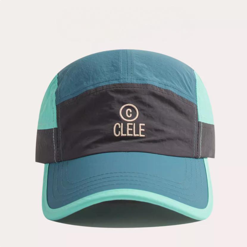 

Curved Brim Quick-Dry Baseball Cap Unisex Embroidery Color Block Design Sport Hat for Running Cycling Outdoor Activities Adjustable синій
