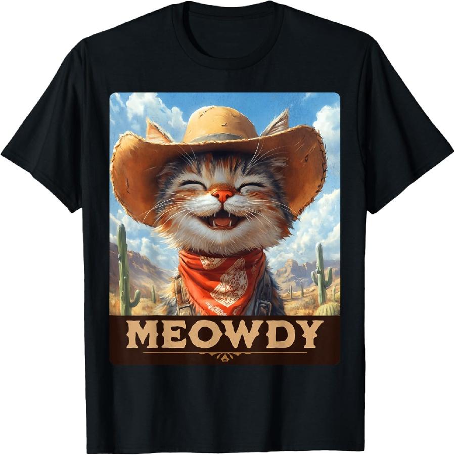 Meowdy, Cowboy_ A Furry Friend in the Wild West, cat T-Shirt S