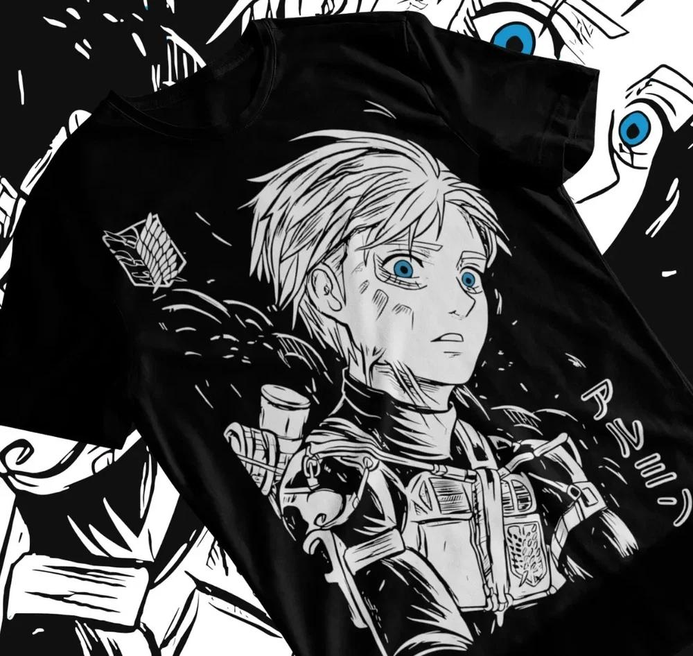 Anime Armin Attack On Titan Black TShirt S