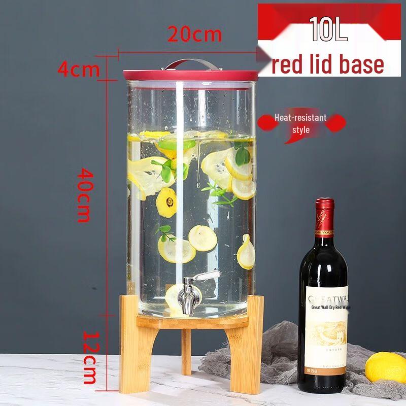 Glass Cold Water Pitcher with Faucet