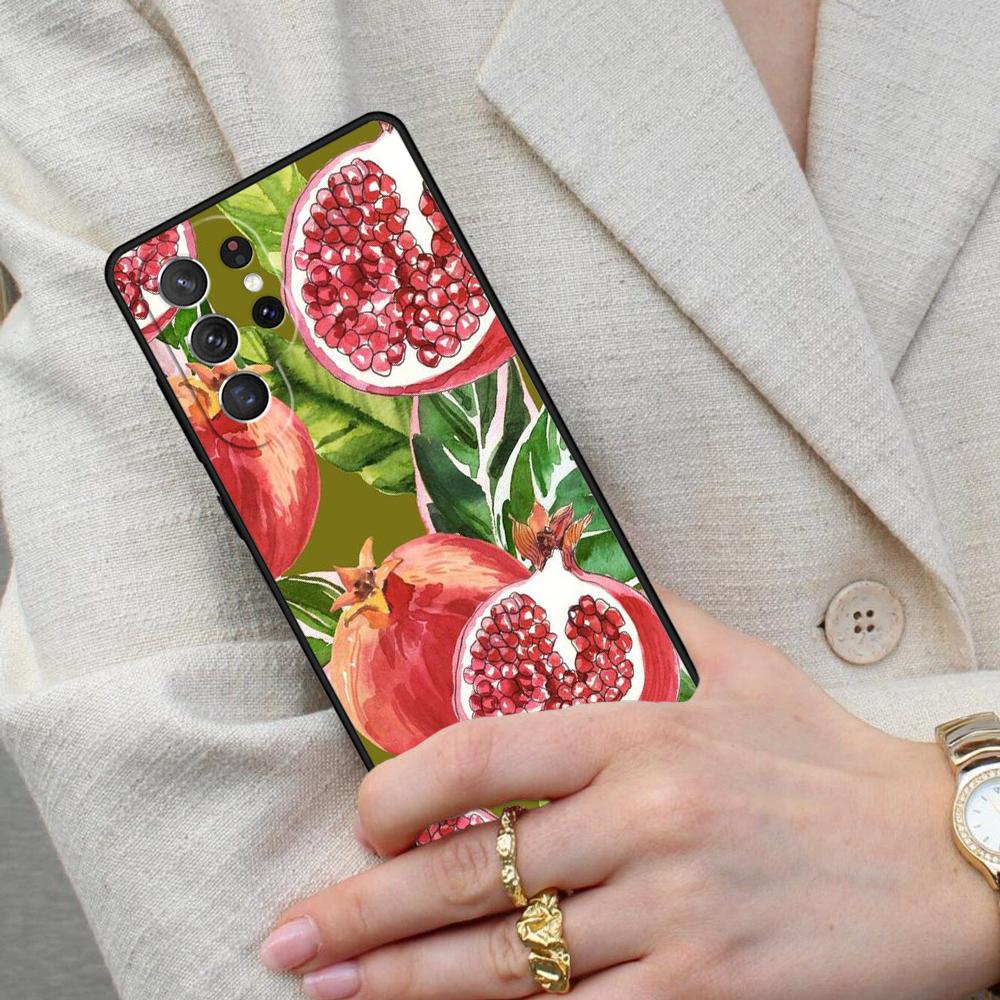 Tropical Pomegranate Pattern Cell Phone Case for Samsung Galaxy S26 Ultra S25 S24 S23 S22 S21 S20 Note10 Cover