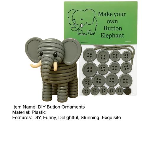 DIY Button Christmas Ornament Kit Highland Cow/Rabbit/Owl Animal Button Ornament Making