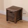 Solid Wood Square Stool with Storage Drawer Sofa Bedside Low Table Change Shoes Bench for Entrance Hallway Ottoman Cabinet