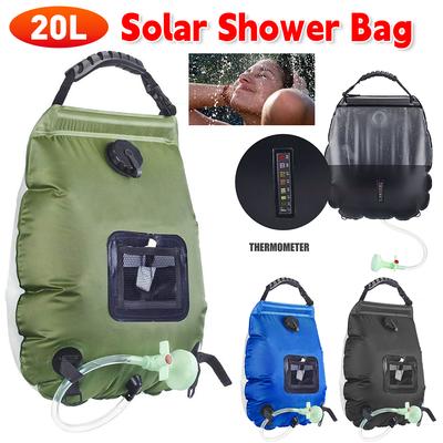20L Solardusche Tasche Outdoor Heizung Campingdusche Wasserbeutel Tragbare Badeaufbewahrungstasche mit Duschkopf Campingzubehör