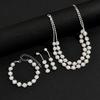 Fashion Shining Jewelry Set Inlay Rhinestone Clavicle Chain Elegant Bracelet  Wedding Engagement