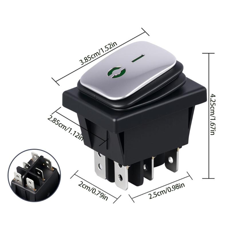 16A/220V LED Lighted Rocker Switches Marine Boats Rocker Switches With Light 6 Pin Toggle Switches Easy To Use