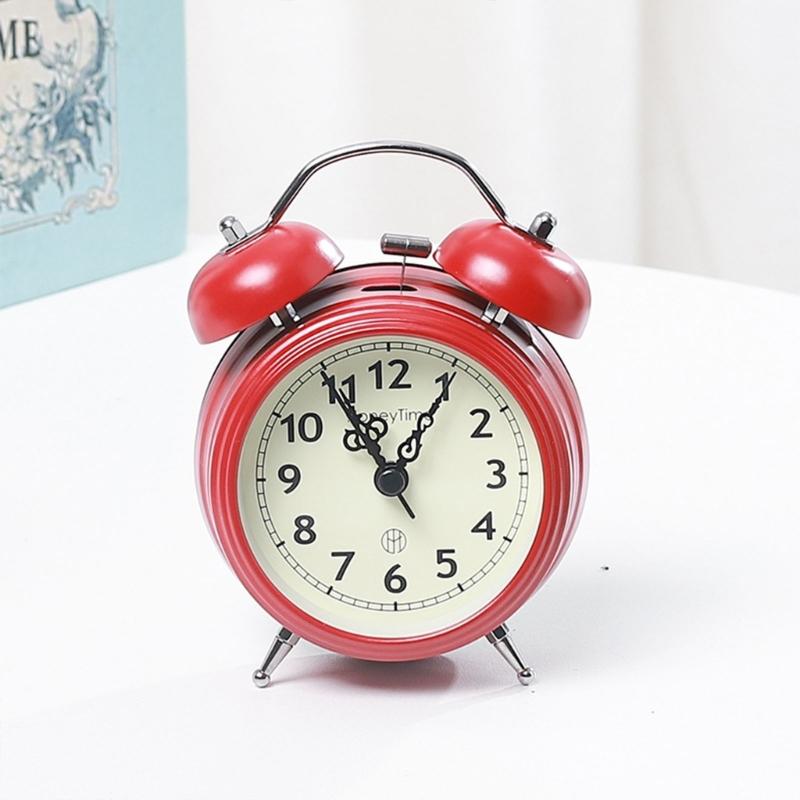 Retro Loud Alarm Clock Double Bell Loudly Snooze for Time Clocks for Home Students Kids Room Decoration