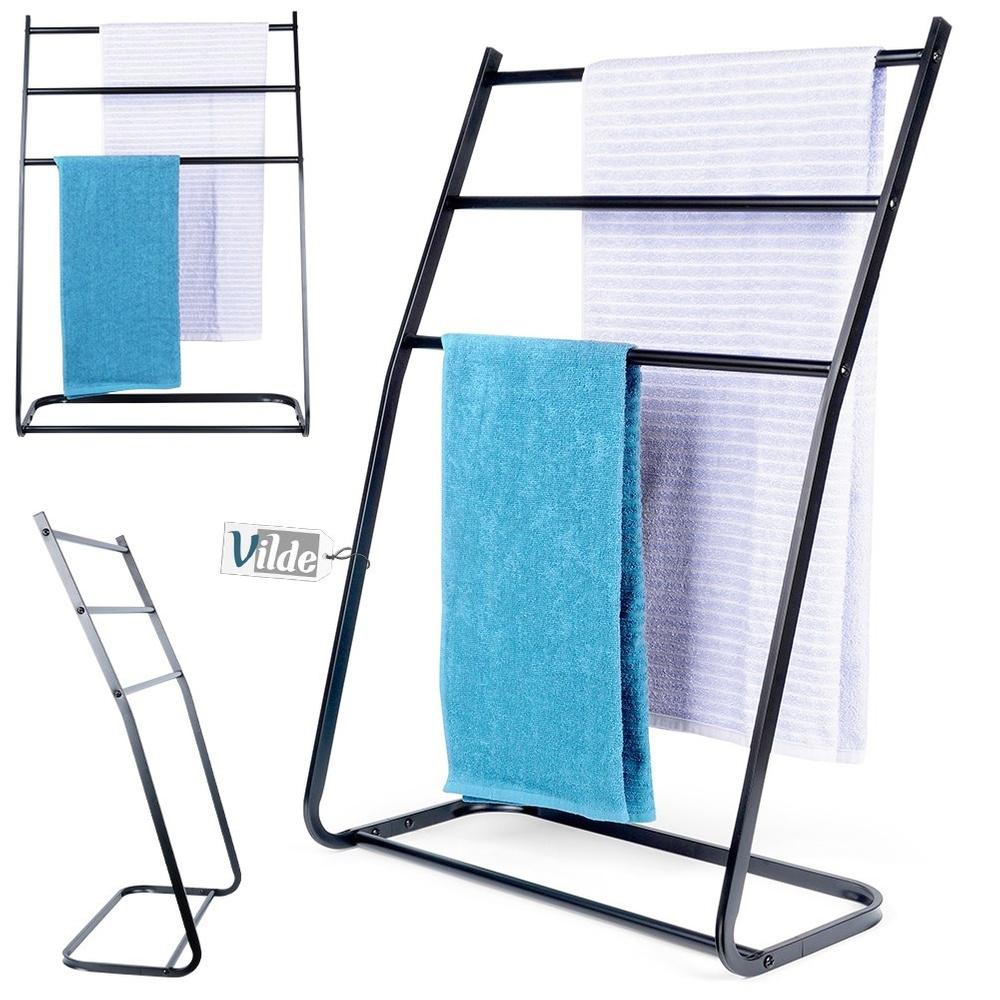 Black Vertical Metal Clothes Dryer, Extendable, 47-78x94 Cm
