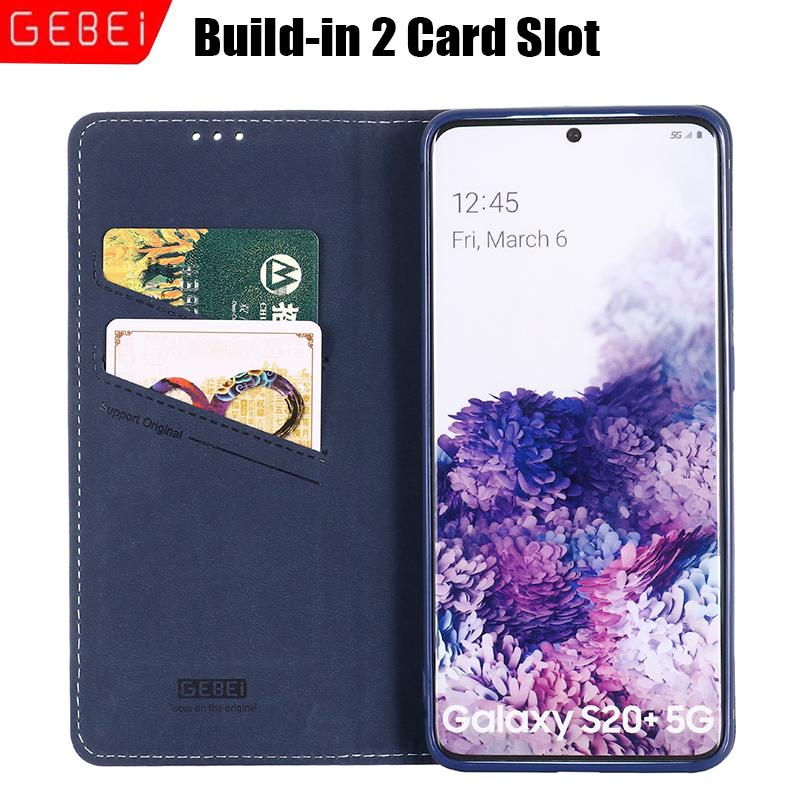 GEBEI Echtes Leder Klapp-Magnetverschluss Design Ständer Hülle Abdeckung Für Samsung Galaxy S25 S24 S23 S22 Ultra S8 S9 S10 S20 Plus
