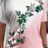 Summer Women's 3D Printed Crew Neck T-Shirt Fashion Versatile Breathable Trend Casual