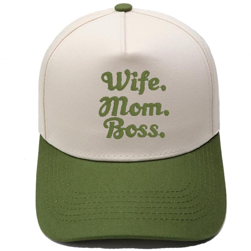 Wife mom Boss Truck Driver Hat Embroidery Color Matching Baseball Cap Male Female Casual Retro Hat