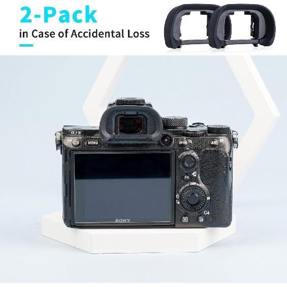 JJC Camera Eyecup Eyepiece Viewfinder for Sony A7 III A7 II A7 A7R IV A7R III A7S II A7S A99 II A9 A58 Camera, Soft Silicone Eye Cup Replacement of