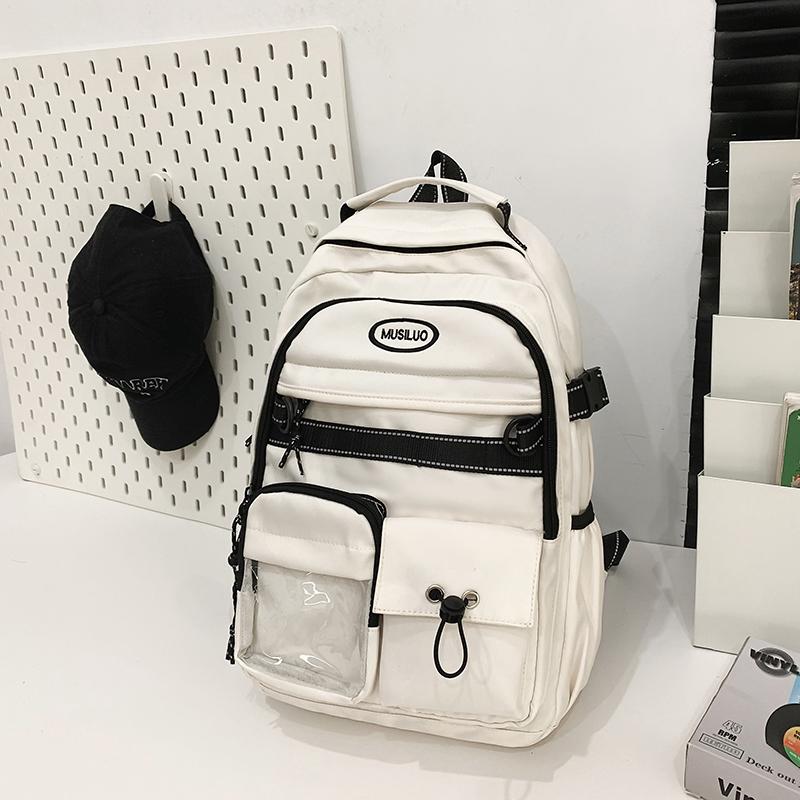 Sac à dos d'école pour étudiant, sac à dos de couleur unie pour femme, sac à dos d'ordinateur pour homme