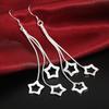 925 Silver Earrings Simple Round Circle Hoop Earrings For Woman Fashion Wedding Engagement Charm Jewelry