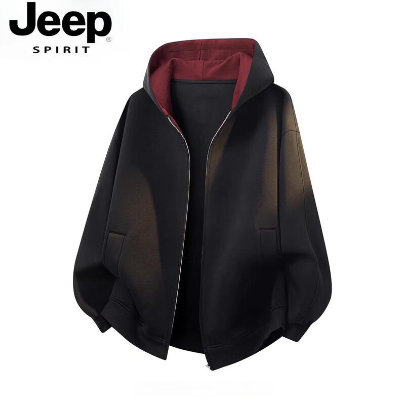 JEEP SPIRIT Men s Hooded Zipper Sweatshirt M