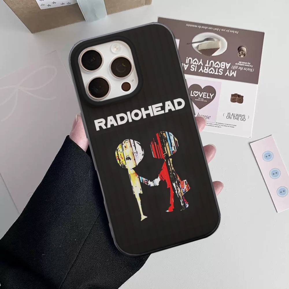 R-Radiohead Rock Band Phone Case For IPhone 17 16 15 14 13 12 11 Pro Plus Pro Max Soft Stripe Cover