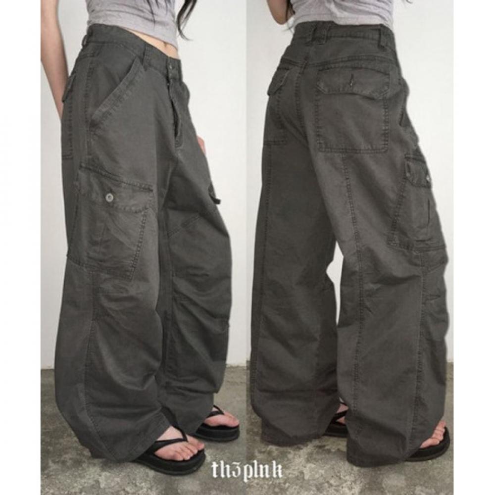 The Pink Vintage Pigment Washed Wide Cargo Pants
