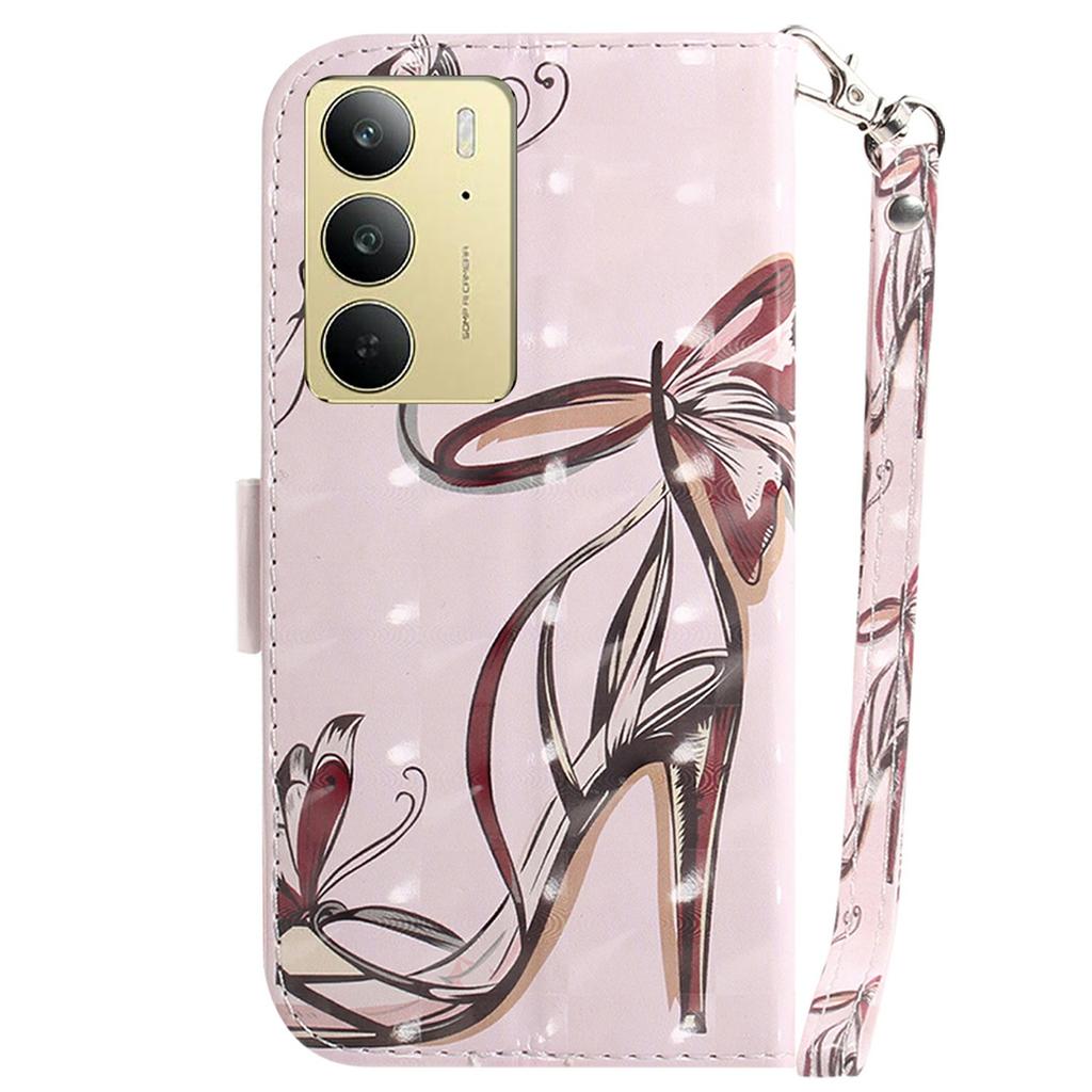 Für Realme C75 4G Hülle Musterdruck Leder Brieftasche Handyhülle mit Handschlaufe