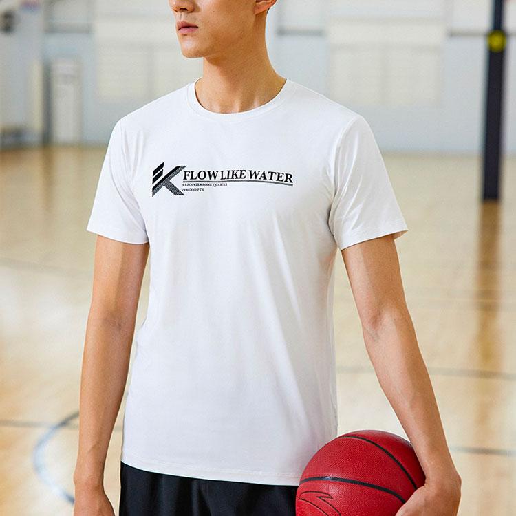 Anta Letter Print Sports Crew Neck Straight T-Shirt Men Tops White 152121104-1