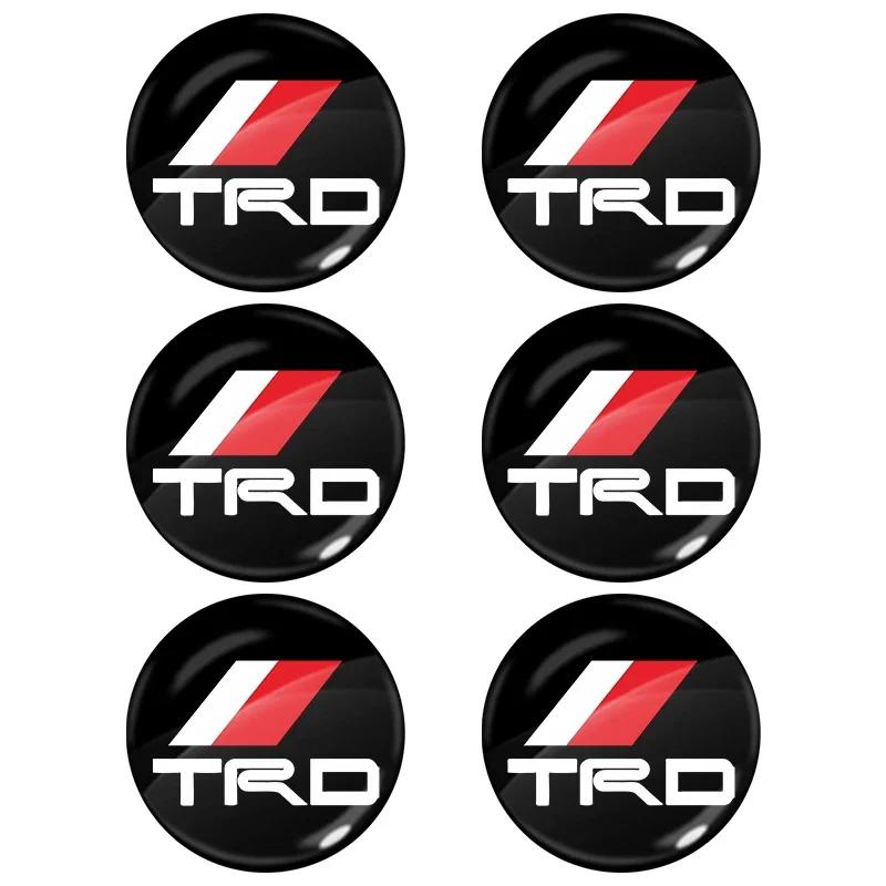 2/4/6Pcs Car Door Lock Keyhole Sticker Emblem Car Protective Sticker For Toyota TRD Racing Supra Corolla Parts Sport Yaris Grmn