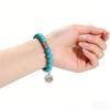 Stylish Adjustable Elastic Buddhas Bead Bracelet with Lotuses Charm Stretch Wristchain Accessories For Women Men