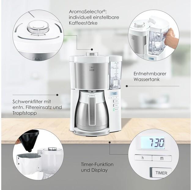 Кофеварка Melitta Look V Therm Timer белый (1025-17)
