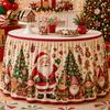 Wrinkle Free Table Cloth for Celebration Christmas Skirt 70.9×29.5 Inch Apron with Santa Gnome Reindeer Buffalo Reusable Cover Dining Plaid
