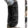 Pantaloni da lavoro da uomo larghi casual multitasche, pantaloni giovanili con coulisse in vita elasticizzata