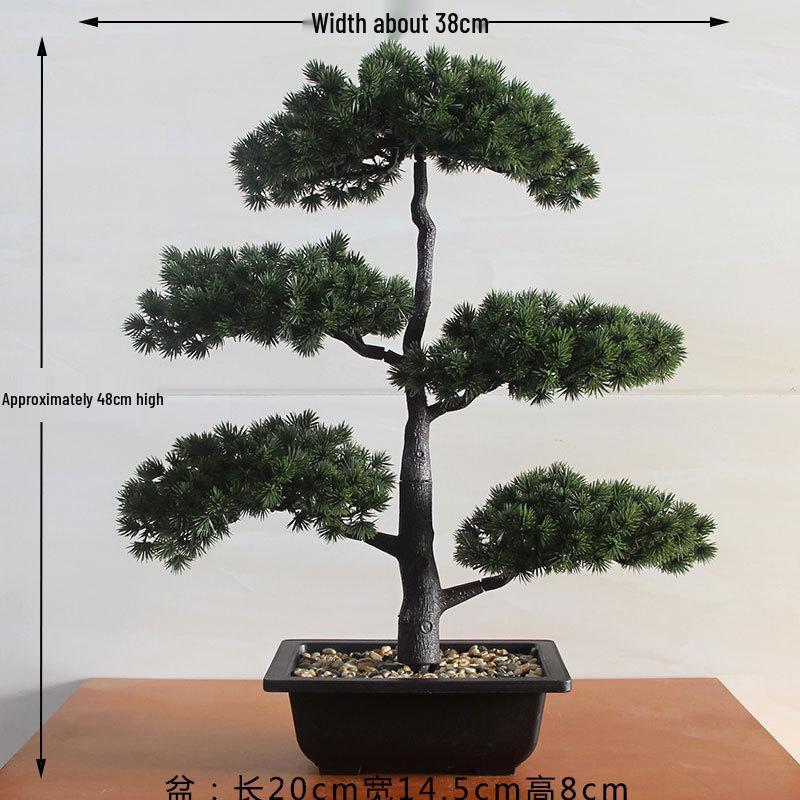 Umělé borové svatební květinové aranžmá: Zelený bonsaj penězovník pro domácí dekoraci