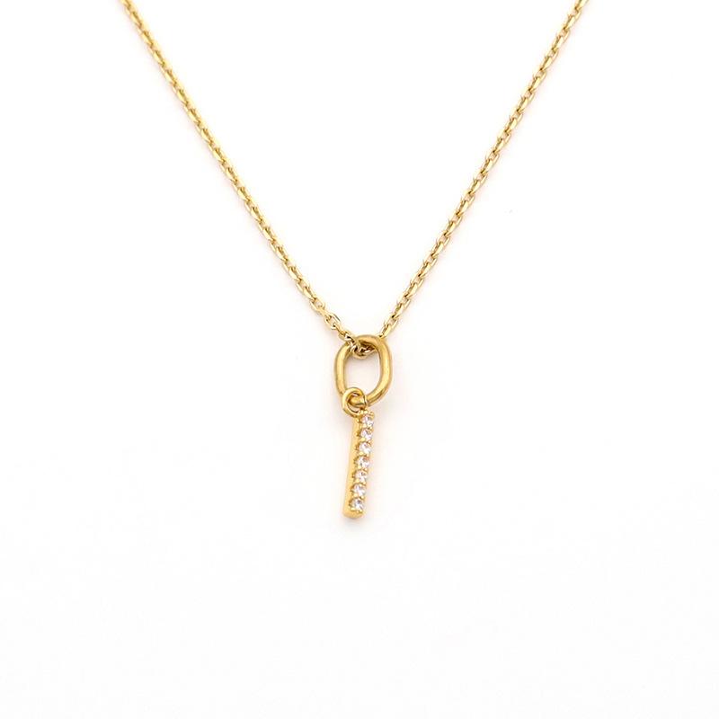 Jewelry Stainless Steel Full Diamond 26 English Letters Pendant Necklace Female Niche High-End Sense Collarbone Chain Does Not Fade